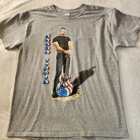 Gildan Aaron Tippin Gray Tshirt With Front And Back Graphics Size Large - Picture 1 of 5